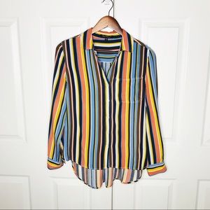 Velvet Heart Multi-color Striped Hi-Low Big Shirt Size XS